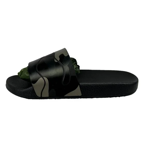 Valentino Black Camouflage Slide Sandals Liliana Valentino Inspired Camouflage Slide In Platform  main image 2